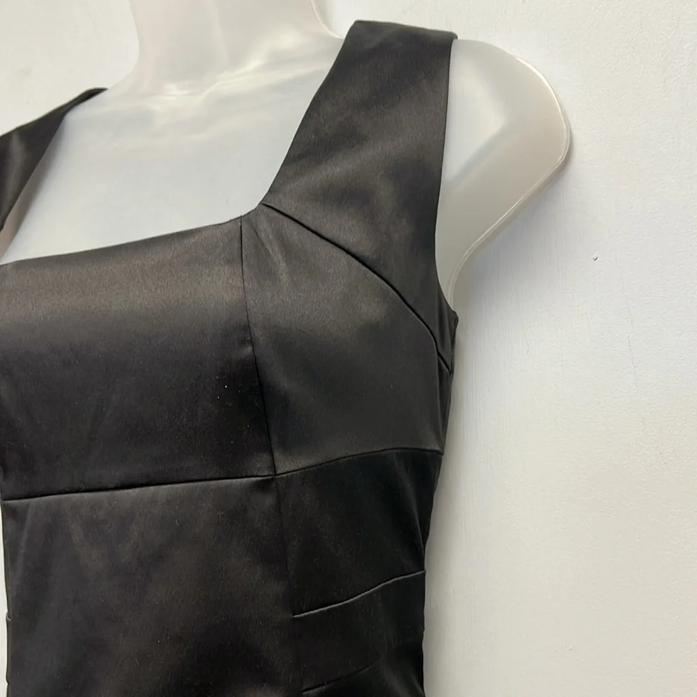 NWT Banana Republic Black Satin Cocktail Dress Size 6 - Picture 4 of 13